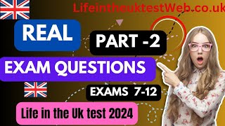 REAL EXAM QUESTIONS LIFE IN UK TEST 2024EXAM 712lifeinuktest [upl. by Bird]