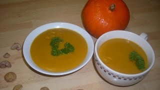 Recette de la soupe velouté au potimarron et marron [upl. by Yllod]