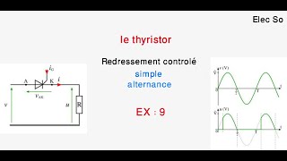 Exercice 9  le thyristor Redressement contrôlé monophasé simple alternance [upl. by Beatty]