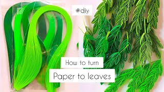 how to make paper leaves🌿quilled leavespaperleavesquilling quillingflowershowtomakehowtopaper [upl. by Setarcos]