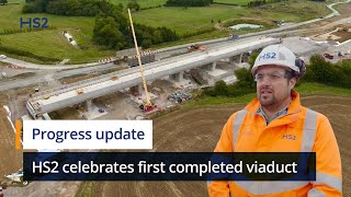 HS2 celebrates first completed viaduct [upl. by Gerta]