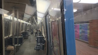 MR73 metro train ride on the Blue Line 🔵 of the Montreal Metro [upl. by Mcgill]