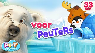 Wie Zit Daar Verstopt Dieren in de Dierentuin In de Sneeuw en Op de Boerderij  Pretlettertjes [upl. by Ecnaled116]