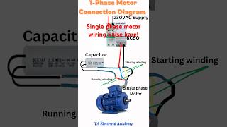 1Phase Motor Connection Diagram  Single Phase Motor wiring Kaise Kare  Shorts [upl. by Ahsieym]