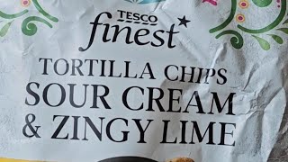 Crisplife  Tesco finest Sour Cream and Zingy Lime Tortilla Chips [upl. by Mannuela]