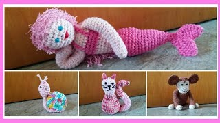 Amigurumi  Babyrassel Meerjungfrau Schnecke Katze Affe  Julebuergerfee [upl. by Cynera]