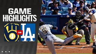 Brewers vs Dodgers Game Highlights 7624  MLB Highlights [upl. by Ogirdor]