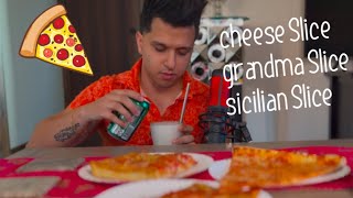 ASMR Mukbang SAVORING PIZZA SLICES – CHEESE SLICE GRANDMA SLICE amp SICILIAN SLICE [upl. by Hilliard]