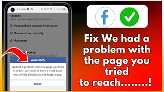 Fix We had a problem with the page you tried to reach Facebook Lite Error Problem Solved [upl. by Heinrike]