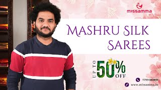 Mashru Silk Sarees  MissammaHandlooms offerprice 365daysoffer sale [upl. by Faina633]