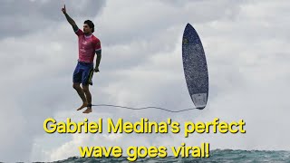 Gabriel Medinas Perfect Wave Goes Viral Paris Olympics 2024 [upl. by Nitsugua]