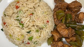 Chinese Rice with Chicken Chilli Dry  Making of chicken chilli dry and chinese rice  Chinese food [upl. by Isadora676]