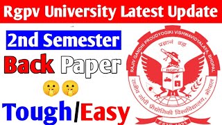 Rgpv back papers 🤫 Tough or Easy 2nd Semester [upl. by Enattirb]