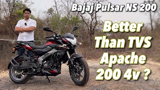 2023 Bajaj Pulsar NS 200 Review  Better Than TVS Apache 200 4v [upl. by Dnomyad]