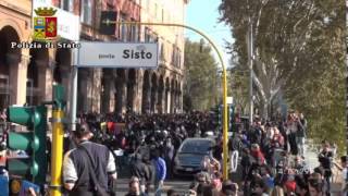 14N scontri a Roma tra la polizia e i manifestanti [upl. by Chiang]