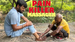 Painkiller Barber feet thumb adjustment massage by oil in forest  Asmr Indian massager [upl. by Haldeman]