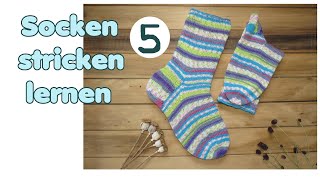 Socken stricken lernen TEIL 5 von 5  Bandspitze [upl. by Selegna]