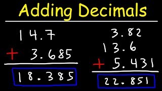 Adding Decimals  Tons of Examples [upl. by Zarah]