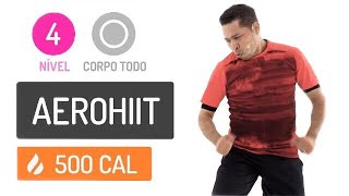 Melhor treino para EMAGRECER RÁPIDO  Treino Aerohiit de 500 Calorias [upl. by Nilek]