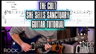 The Cult She Sells Sanctuary Guitar Tutorial Lesson [upl. by Namhar]