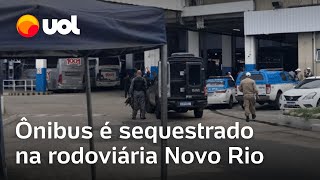 Ônibus sequestrado no Rio Homem faz reféns em sequestro de ônibus na rodoviária Novo Rio vídeos [upl. by Ennasirk33]