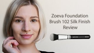 Zoeva Foundation Brush 102 Silk Finish Review  How to use it  Apply Liquid Foundation Naturally [upl. by Onitnatsnoc]