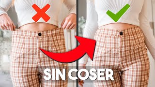 Como AJUSTAR la CINTURA de un PANTALÓN sin coser ✅ 5 Maneras [upl. by Efi]