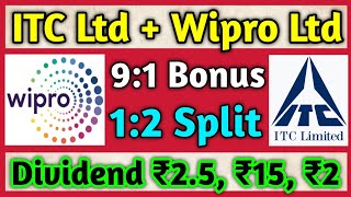 ITC Ltd  Wipro Ltd • Stocks Declared High Dividend Bonus amp Split With Ex Dates [upl. by Nahraf]