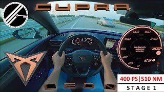 Cupra Leon ST VZ 4Drive Stage 1  400 PS  Top Speed Drive German Autobahn No Speed Limit POV [upl. by Mcferren]