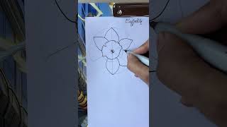 Easy steps to draw daffodil flower shorts drawing viral [upl. by Harlen]