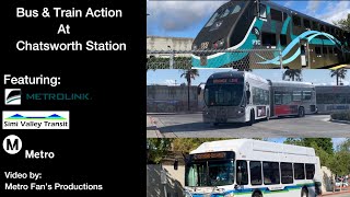 Bus and Metrolink action at Chatsworth Station  112919 [upl. by Rogerg]