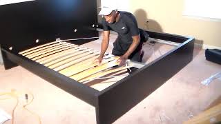 Ikea MALM king bed assembly part 2 [upl. by Norrej]