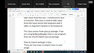 Input from The User BufferedReaderScanner Command Line Argument  Java Programming Ram Lovewanshi [upl. by Egas854]