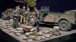 WW2  135 Diorama Full build with realistic scenery  Rommels Ruin Tunisia 43 [upl. by Schulman]