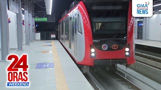 Unang biyahe sa mga bagong istasyon ng LRT Line 1 Cavite Extension  24 Oras Weekend [upl. by Sidnac]