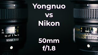 Comparación  Nikon 50mm f18G vs Yongnuo 50mm f18 [upl. by Ymme]