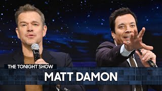 Matt Damon Sings quotSweet Carolinequot with Jimmy Talks The Instigators and Met Gala Mishap Extended [upl. by Nlocnil]