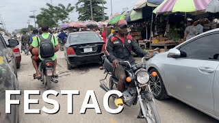 Walking Tour and Motorbike Journey  Festac and Festival Mall [upl. by Rosco]