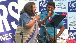 Puneeth Rajkumar and Usha Uthup singing Bombe Helutaite and Huttidare in Rally For Rivers Function [upl. by Malliw]