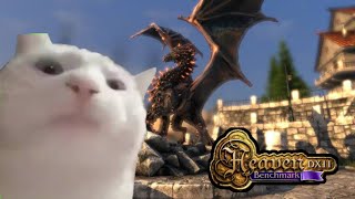 Cat vibing to Unigine Heaven Benchmark music [upl. by Silvano]