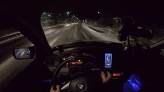 POV BMW 318i E46  Sound  Driving in Winter  Powerslides  in Snow no Drift no Donuts  Phonk [upl. by Townie811]