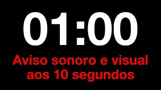 Temporizador Cronômetro 1 minuto com alarme e aviso aos 10 segundos [upl. by Bord]