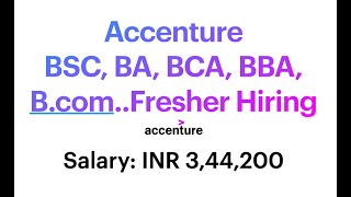 BSC BBA BCom Accenture Freshers Hiring  2024 [upl. by Celestyna967]