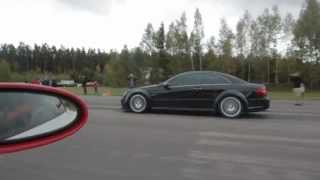 9ff GTurbo 750 Porsche 911 GT3 RS based vs Mercedes CLK63 AMG Black Series Kompressor Xtra Power [upl. by Notecnirp]