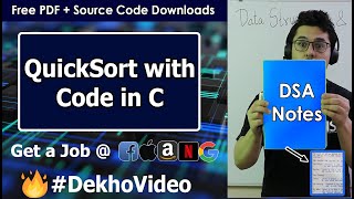 QuickSort Algorithm in Hindi With Code in C [upl. by Drofxer]