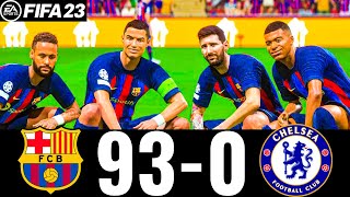 FIFA 23  MESSI RONALDO MBAPPE NEYMAR ALL STARS  FC BARCELONA 930 CHELSEA  UCL FINAL [upl. by Deina]