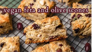 Vegan Feta and Olives Scones  Vegan Baking [upl. by Iur]