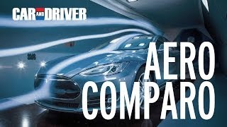 Aero Comparo Tesla Model S vs Volt Prius Leaf Mercedes CLA [upl. by Spurgeon]