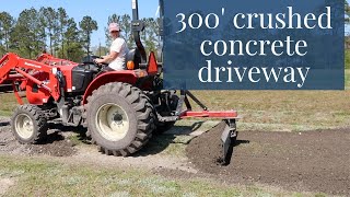 CRUSHED CONCRETE DRIVEWAY  RECYCLED CONCRETE DRIVEWAY  HOW TO BUILD A GRAVEL DRIVEWAY [upl. by Gadmann921]