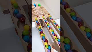 marble Run Race ASMR 18 Wooden Wave Course Colorful Marbles shorts marblerun marblerunrace asmr [upl. by Fawcette]